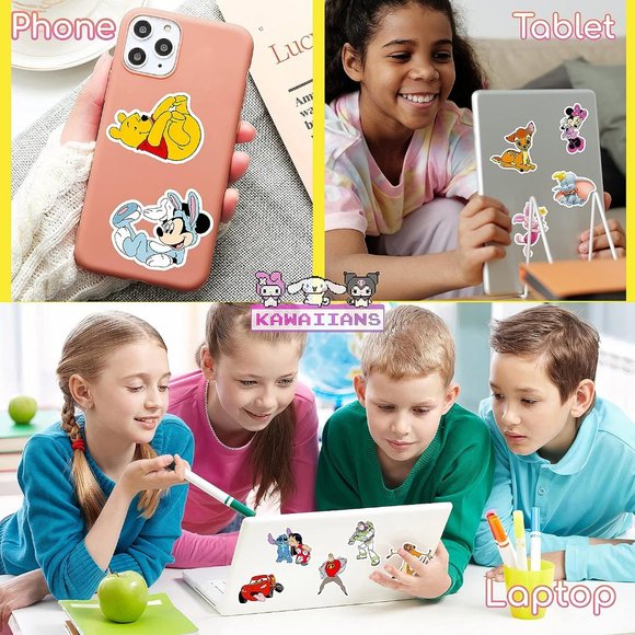 100Pcs Kids Mixed Cartoon Vinyl Waterproof Animation Decal Water Bottle Stickers - Picture 7 of 9